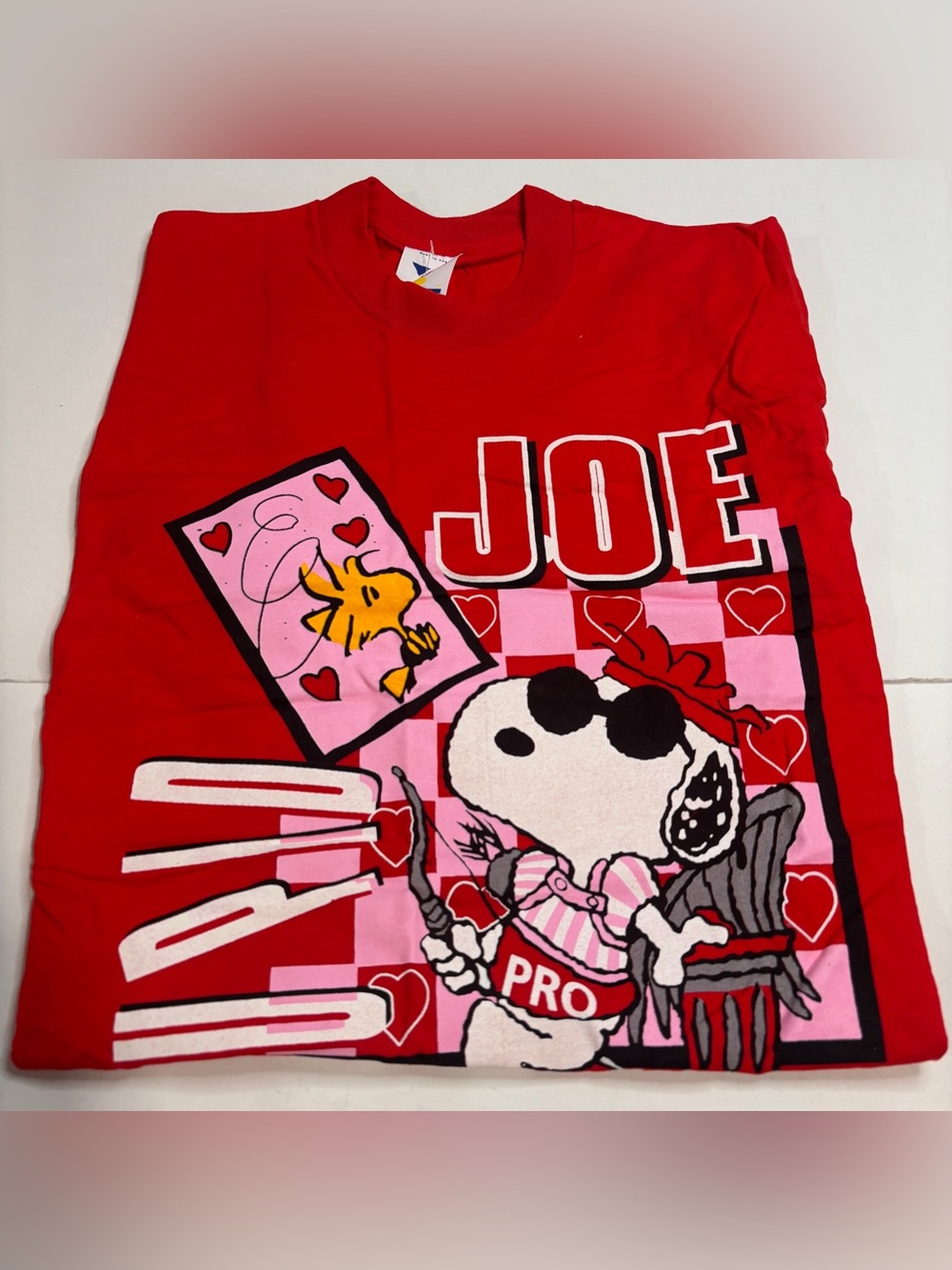 Vintage 80s Artex - Peanuts Snoopy Cupid Pro Joe Cool Shirt Men's Large